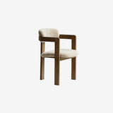 Holmen Dining Chair, Cream with Brown Frame