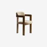 Holmen Dining Chair, Beige with Brown Frame