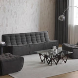 Amber Armless Large Corner Sofa, Grey